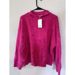 GB Sweater Woman's Large Hot Pink NWT‎ Gianni Bini Super Soft Crew Neck